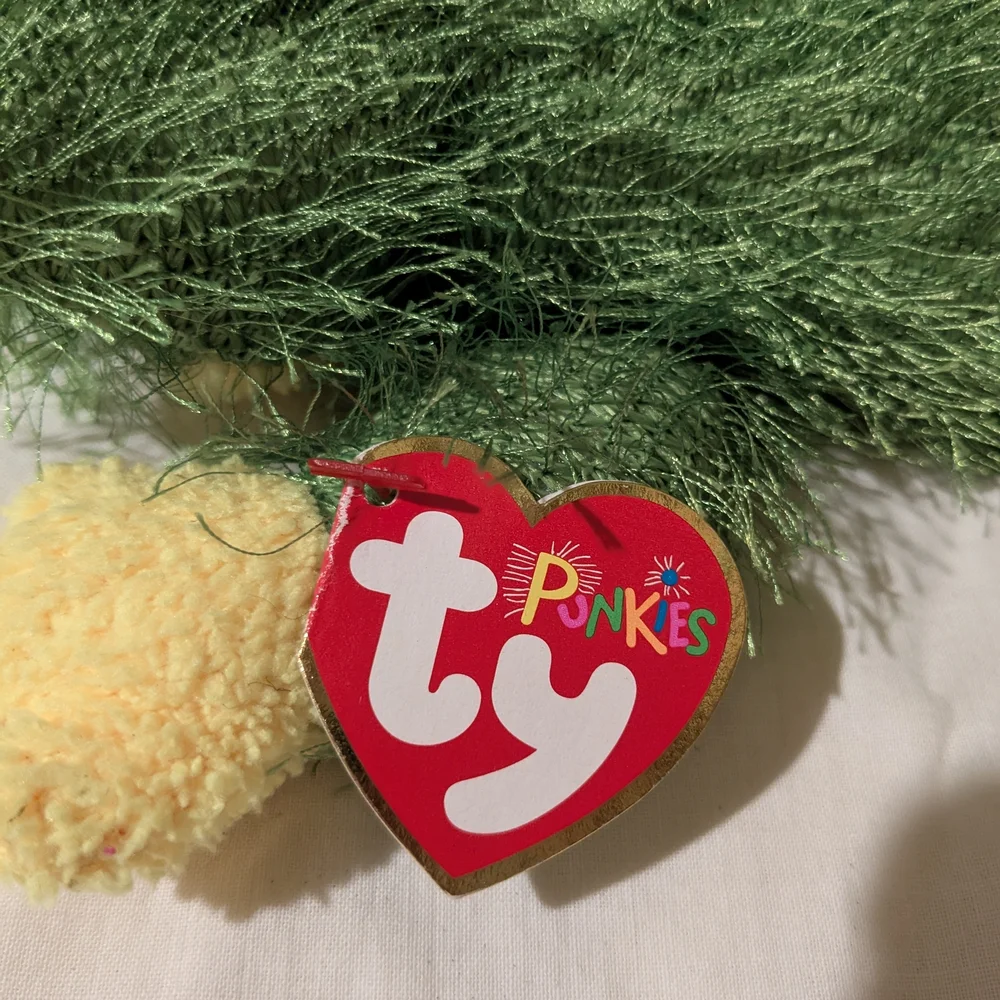 Ty Plush Frog with Green and Yellow Fur